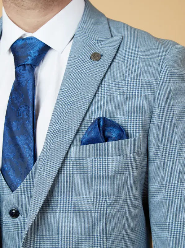2 - Delt lyseblå herrekostume med tern - Bromley Sky suit