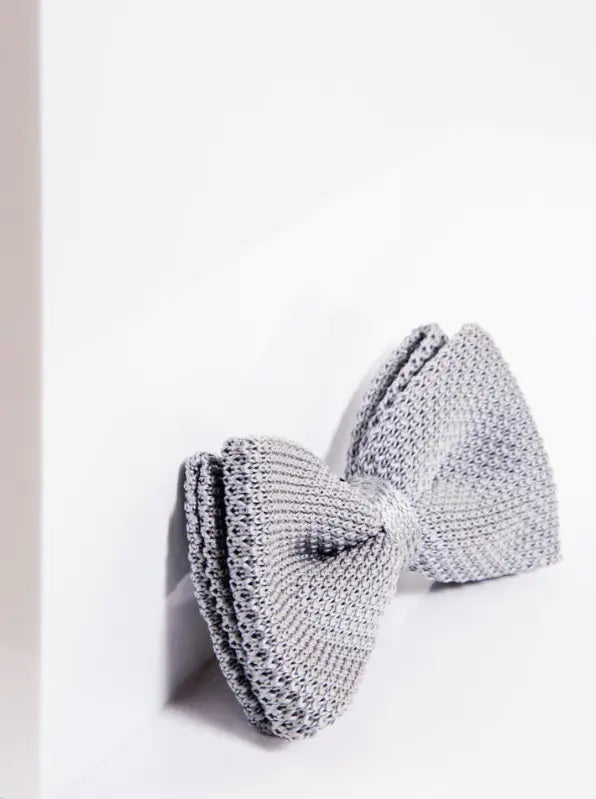Bow tie Silver Grey Knitted - vlinderdas