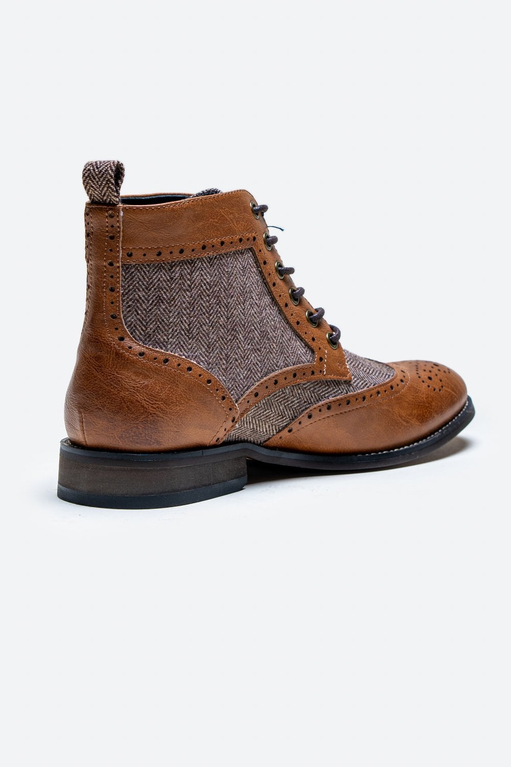 Lysbrune tweed snørestøvler | Cavani Jones Tan - schoenen