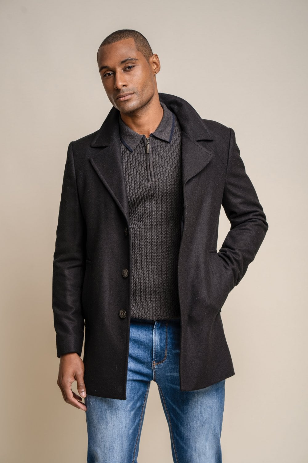 Cavani Nelson coat - Black - mantel