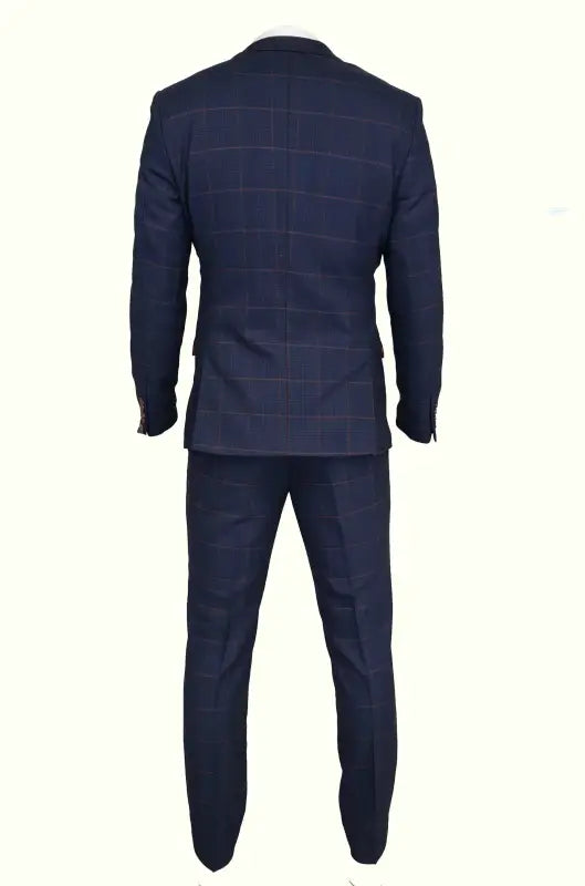 Herre marineblå 3-delt jakkesæt