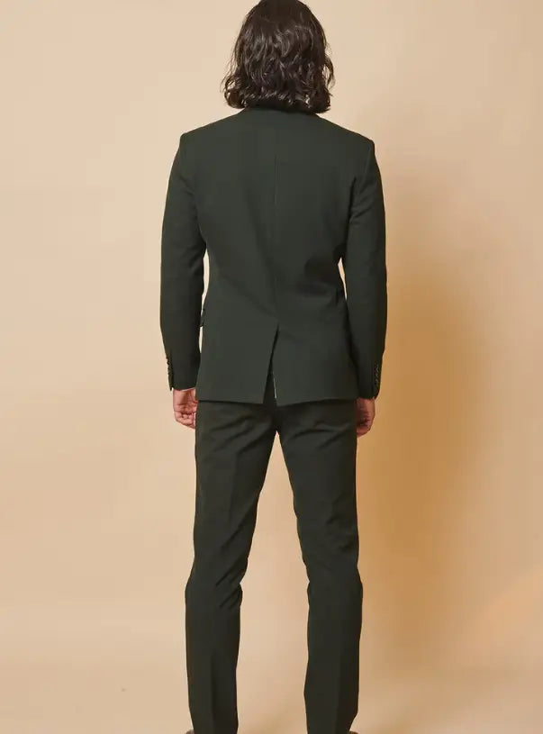 2 - delt dobbeltbrystet grønt herreternet jakkesæt
