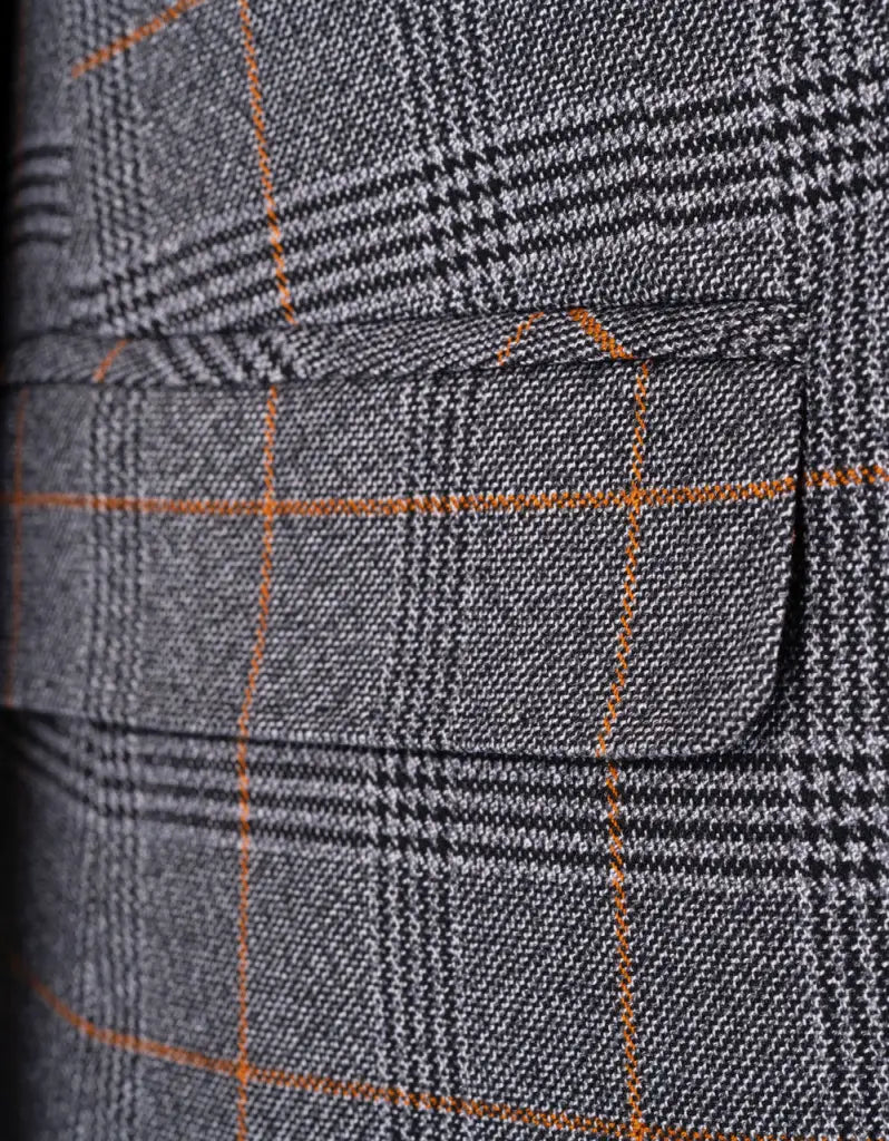 2-delt jakkesæt - ternede herrekostumer - Jenson grå 2pc