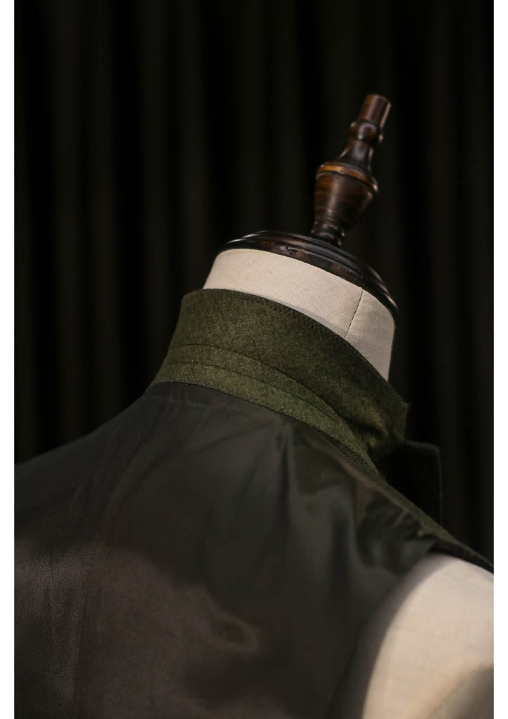 TAVERNY Chief - Tredelt jakkesæt olivenfarvet tweeddragt
