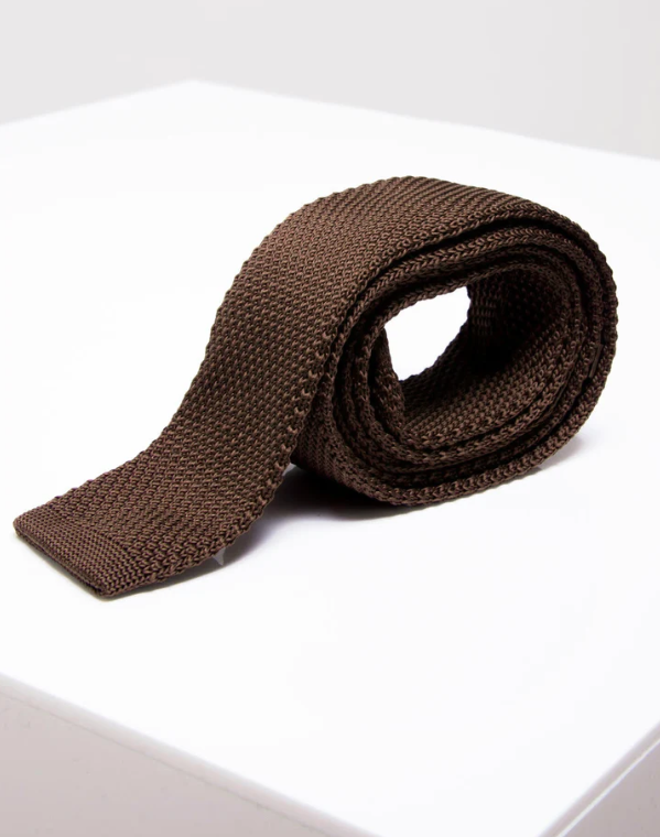 Slips Marc Darcy Brown Knitted - stropdas
