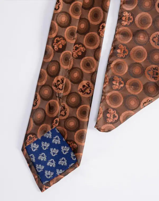 Herre Bubbles Orange slips med lommetørklæde | Marc Darcy