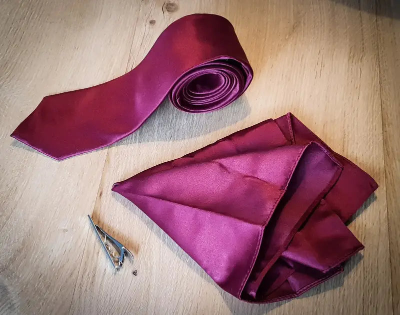 Cavani Bourgogne Slips Lommeklud og slipsenål