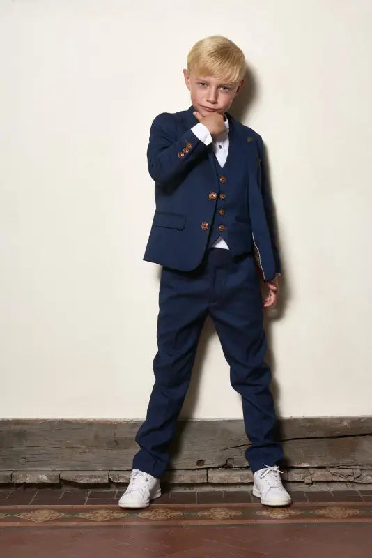 Dreiteiliger-Anzug-für-Kinder-Königsblau